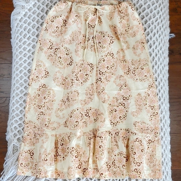 G.H. Bass & Co. Linen Cotton Floral Midi Skirt - Picture 1 of 17